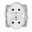 Изображение MINI Mechanizm gniazda podwójnego do ramki z uziemieniem 2x(2P+Z) (przesony torów prdowych) biay mat 25MGPR-2zp