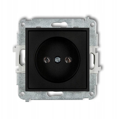 Изображение MINI Mechanizm gniazda pojedynczego bez uziemienia 2P (bez przeson torów prdowych) czarny mat 12MGP-1