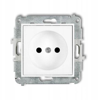 Изображение MINI Mechanizm gniazda pojedynczego bez uziemienia 2P (przesony torów prdowych) biay mat 25MGP-1p