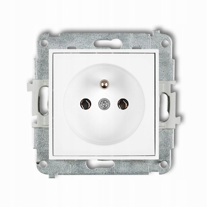 Изображение MINI Mechanizm gniazda pojedynczego z uziemieniem 2P+Z (bez przeson torów prdowych) biay mat 25MGP-1z