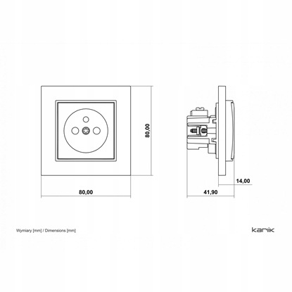 Изображение MINI Mechanizm gniazda pojedynczego z uziemieniem 2P+Z (przesony torów prdowych) taupe 60MGP-1zp