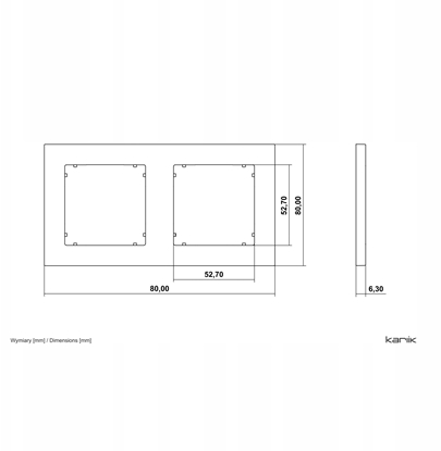 Изображение MINI Ramka uniwersalna podwójna kwadratowa z tworzywa taupe 60MR-2