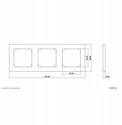 Изображение MINI Ramka uniwersalna potrójna kwadratowa z tworzywa taupe 60MR-3