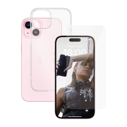 Attēls no MOBILE SCREEN PROTECTOR 2IN1/IPHONE 15 CLEAR PANZERGLASS