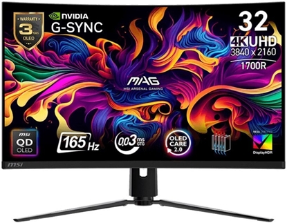Изображение Monitor|MSI|MAG 321CUP QD-OLED|31.5"|Gaming/Curved/4K|Panel QD-OLED|3840x2160|16:9|165 Hz|0.03 ms|MAG321CUPQD-OLED