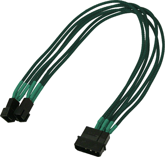 Изображение Nanoxia Molex - 3-pin x2, 0.3m, Zielony (900500015)