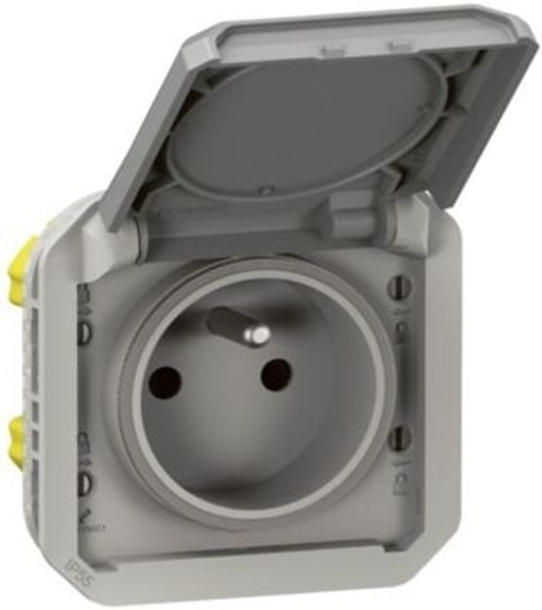 Picture of NOWE PLEXO 55 Gniazdo 2P+Z zaciski automatyczne mechanizm 16A - 250V AC szare 069551L