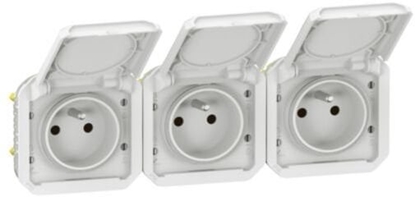 Picture of NOWE PLEXO 55 Gniazdo 3x2P+Z poziome komplet mechanizm 16A - 250V AC~ biae 069644L