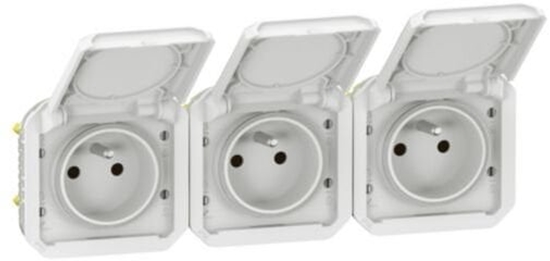 Picture of NOWE PLEXO 55 Gniazdo 3x2P+Z poziome komplet mechanizm 16A - 250V AC~ biae 069644L