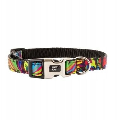 Picture of Obroa dla psa, wzór picasso, tama polipropylenowa, 10mm/18-30cm czarna