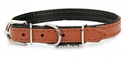 Picture of Obroa skórzana dla psa, koniak/czarny, XS-S, 12mm/35cm