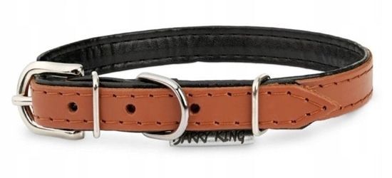 Picture of Obroa skórzana dla psa, koniak/czarny, XS-S, 12mm/35cm