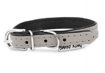 Picture of Obroa skórzana dla psa, szary/czarny, XS-S, 12mm/35cm