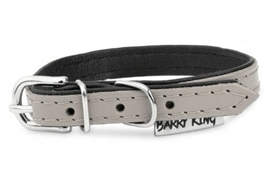Picture of Obroa skórzana dla psa, szary/czarny, XS-S, 12mm/35cm