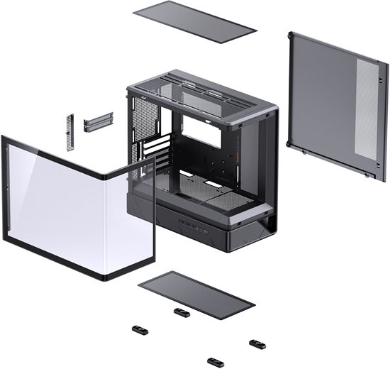 Изображение Obudowa Jonsbo D200 Midi-Tower, mATX, Tempered Glass, Mini Temp Display - czarny