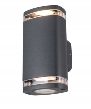 Attēls no Oprawa elewacyjna ZEVI W EL 2GU10 G 2xmax 10W IP54 podwójny dawik kinkiet szary 38887