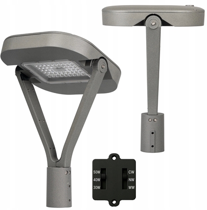 Attēls no Oprawa parkowa LED PARCOLI 30-50W CCT G 7250 lm (WW)/8000 lm (NW)/7500 lm (CW) IK08 IP66 Ikl.ENEC 5 Lat Gwar. szary 36435