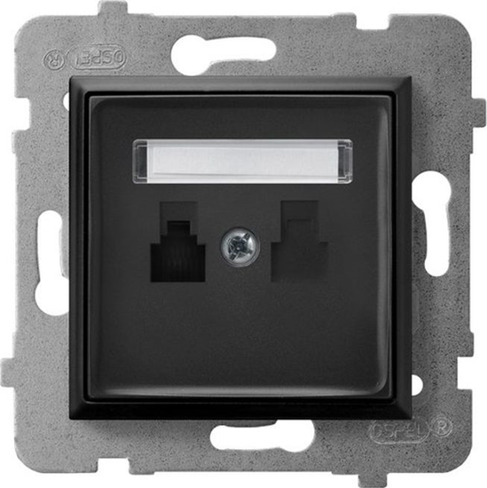 Picture of Ospel ARIA Gniazdo telefoniczne pojedyncze czarny metalik GPT-1U/m/33