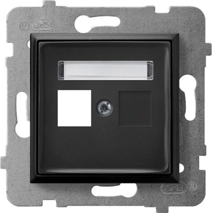 Attēls no Ospel ARIA Obudowa gniazda pojedynczego typu Keystone prosta czarny metalik GPK-1U/p/33