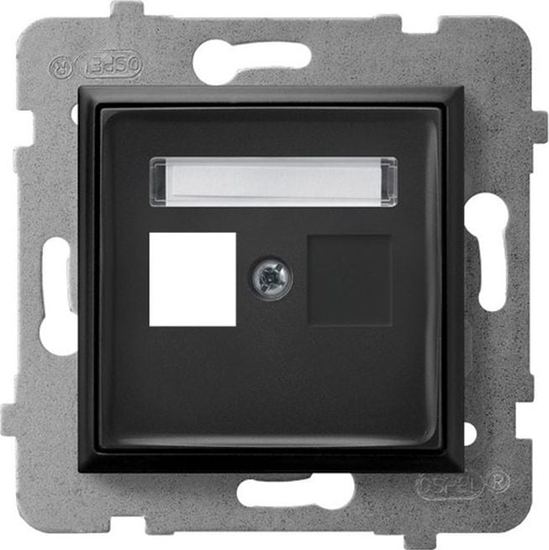 Изображение Ospel ARIA Obudowa gniazda pojedynczego typu Keystone prosta czarny metalik GPK-1U/p/33