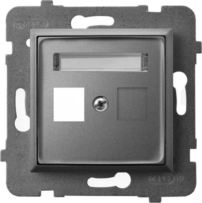 Attēls no Ospel ARIA Obudowa gniazda pojedynczego typu Keystone prosta szary mat GPK-1U/p/70