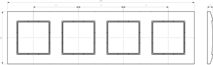 Attēls no Ospel Aria Ramka poczwórna czarny metalik (R-4U/33)