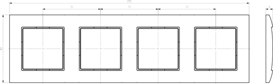 Picture of Ospel Aria Ramka poczwórna czarny metalik (R-4U/33)