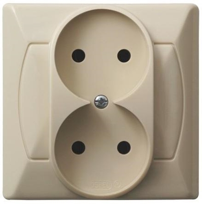 Picture of Ospel Gniazdko podwójne bez uziemienia AKCENT GP-2A/00 be