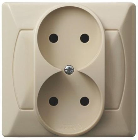 Picture of Ospel Gniazdko podwójne bez uziemienia AKCENT GP-2A/00 be