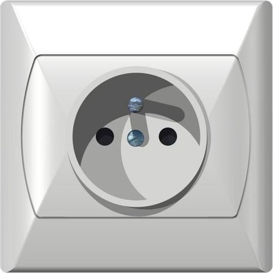 Изображение Ospel Gniazdo Akcent pojedyncze z uziemieniem i przesonami IP20 biae (GP-1AZP/00)