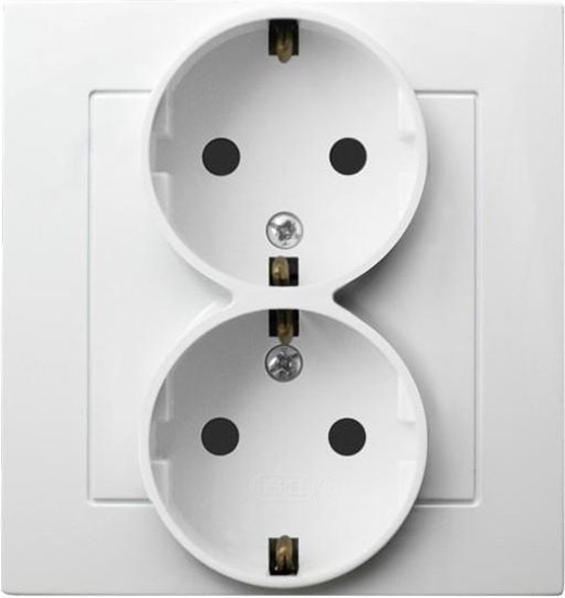 Изображение Ospel Gniazdo AS podwójne schuko biae (GP-2GS/00)