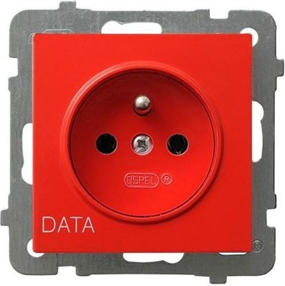 Picture of Ospel Gniazdo AS pojedyncze Data z uziemieniem czerwone (GP-1GZD/m/00)