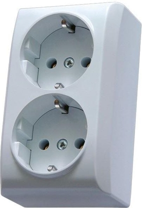 Picture of Ospel Gniazdo BIS podwójne natynkowe schuko IP20 biae (GN-2BS/00)