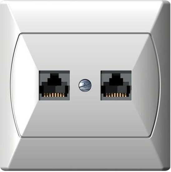 Изображение Ospel Gniazdo komputerowe Akcent podwójne RJ45 5e Forex biae (GPK-2A/F/00)