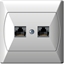 Picture of Ospel Gniazdo komputerowe Akcent podwójne RJ45 5e Forex biae (GPK-2A/F/00)