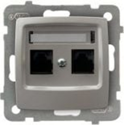 Attēls no Ospel Gniazdo komputerowe Karo podwójne RJ45 5e srebrny perowy (GPK-2S/K/m/43)