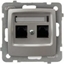 Picture of Ospel Gniazdo komputerowe Karo podwójne RJ45 5e srebrny perowy (GPK-2S/K/m/43)