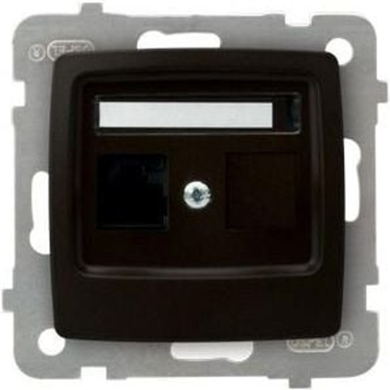 Picture of Ospel Gniazdo komputerowe Karo pojedyncze RJ45 5e czekoladowy metalik (GPK-1S/K/m/40)