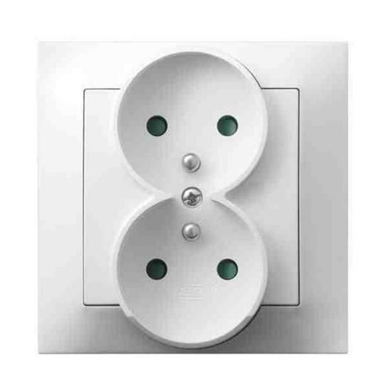 Picture of Ospel Gniazdo podwójne Z/U z przeson torów 16A biae