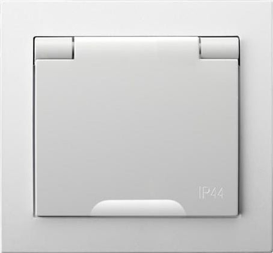 Изображение Ospel KIER Gniazdo bryzgoszczelne z/u IP44 klapka przezroczysta biae GPH-1WZw - GPH-1WZw