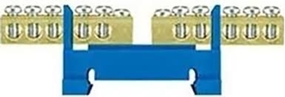 Изображение Pawbol Listwa zaciskowa niska na szyn 2x5-torowa dzielona niebieska TH35 (E.4131)