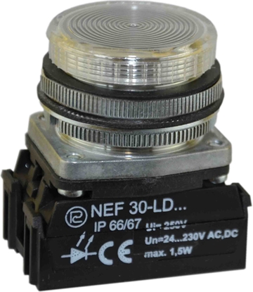Picture of Promet Lampka sygnalizacyjna 30mm biaa 24 - 230V AC / DC (W0-LDU1-NEF30LD B)