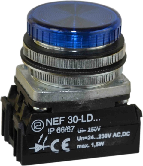 Picture of Promet Lampka sygnalizacyjna 30mm niebieska 24 - 230V AC / DC (W0-LDU1-NEF30LD N)