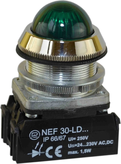 Picture of Promet Lampka sygnalizacyjna 30mm zielona 24 - 230V AC / DC LED (W0-LDU1-NEF30LDS Z)