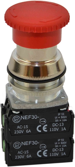 Picture of Promet Przycisk bezpieczestwa 30mm 2Z 2R IP56 przez obrót (W0-NEF30-DRP 2X2Y C)