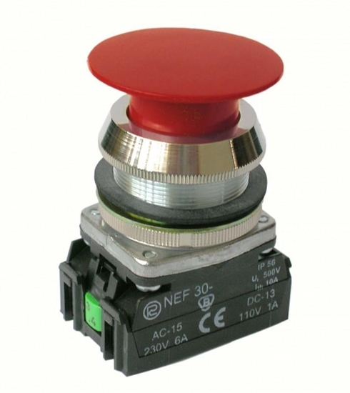 Picture of Promet Przycisk sterowniczy 30mm z samopowrotem 1Z 1R czerwony - W0-NEF30-D XY C