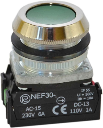 Picture of Promet Przycisk sterowniczy 30mm zielony z samopowrotem 2Z (W0-NEF30-K 2X Z)
