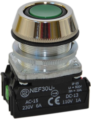 Picture of Promet Przycisk sterowniczy 30mm zielony z samopowrotem 2Z (W0-NEF30-UK 2X Z)