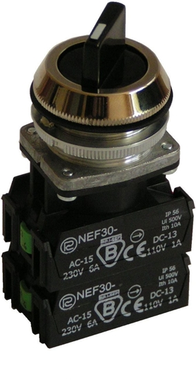 Picture of Promet Przycisk sterowniczy pokrto trzypozycyjny 30mm czarny 2Z/2R (W0-NEF30-TPE 2X2Y S)