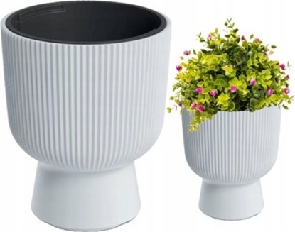 Attēls no Prosperplast Doniczka plastikowa z wkadem biaa Milly 24x30 cm
